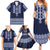 Ukraine Folk Pattern Family Matching Summer Maxi Dress and Hawaiian Shirt Ukrainian Navy Blue Version - Wonder Print Shop