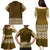 Ukraine Folk Pattern Family Matching Puletasi Dress and Hawaiian Shirt Ukrainian Wood Brown Version - Wonder Print Shop