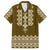 Ukraine Folk Pattern Family Matching Puletasi Dress and Hawaiian Shirt Ukrainian Wood Brown Version - Wonder Print Shop