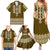 Ukraine Folk Pattern Family Matching Summer Maxi Dress and Hawaiian Shirt Ukrainian Wood Brown Version - Wonder Print Shop