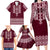 Ukraine Folk Pattern Family Matching Long Sleeve Bodycon Dress and Hawaiian Shirt Ukrainian Wine Red Version - Wonder Print Shop