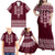 Ukraine Folk Pattern Family Matching Off Shoulder Maxi Dress and Hawaiian Shirt Ukrainian Wine Red Version - Wonder Print Shop