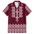 Ukraine Folk Pattern Family Matching Puletasi Dress and Hawaiian Shirt Ukrainian Wine Red Version - Wonder Print Shop