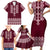 Ukraine Folk Pattern Family Matching Short Sleeve Bodycon Dress and Hawaiian Shirt Ukrainian Wine Red Version - Wonder Print Shop