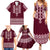 Ukraine Folk Pattern Family Matching Summer Maxi Dress and Hawaiian Shirt Ukrainian Wine Red Version - Wonder Print Shop