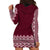 Ukraine Folk Pattern Hoodie Dress Ukrainian Wine Red Version - Wonder Print Shop