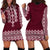 Ukraine Folk Pattern Hoodie Dress Ukrainian Wine Red Version - Wonder Print Shop