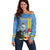 Feliz Dia di Betico Off Shoulder Sweater Aruba Flag Style