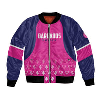 Pink and navy unisex bomber jacket with front zipper and 'BARBADOS ROYALS' logo