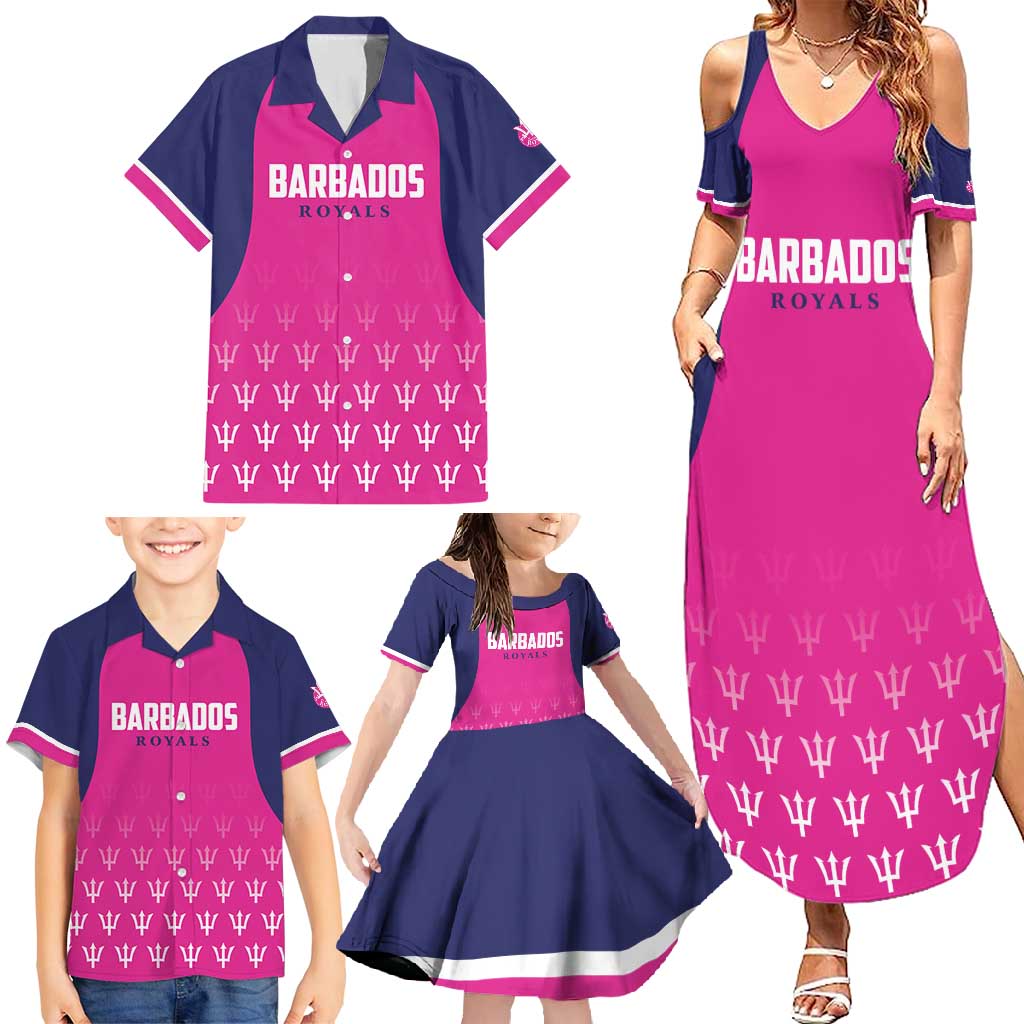 Custom Barbados Royals Cricket Family Matching Summer Maxi Dress and Hawaiian Shirt Back to Back Champions - Wonder Print Shop