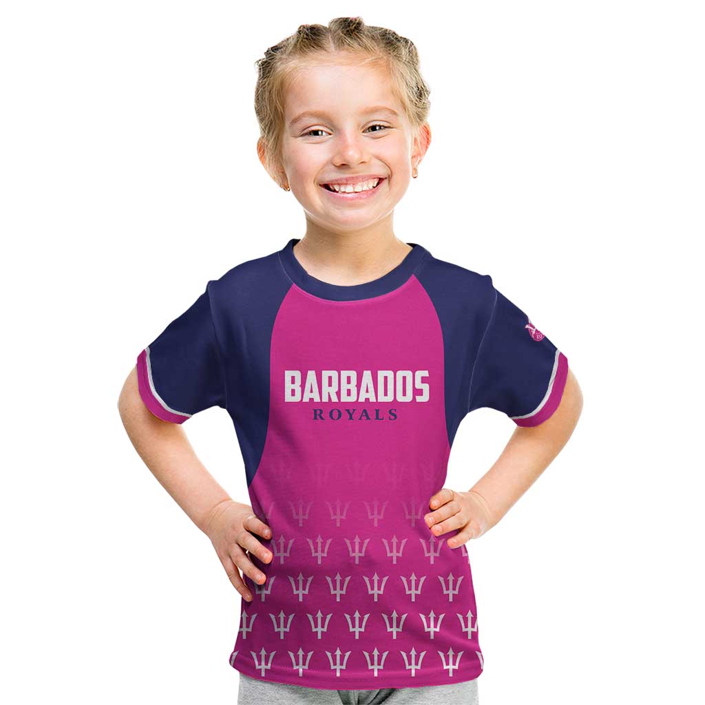 Custom Barbados Royals Cricket Kid T Shirt Back to Back Champions - Wonder Print Shop