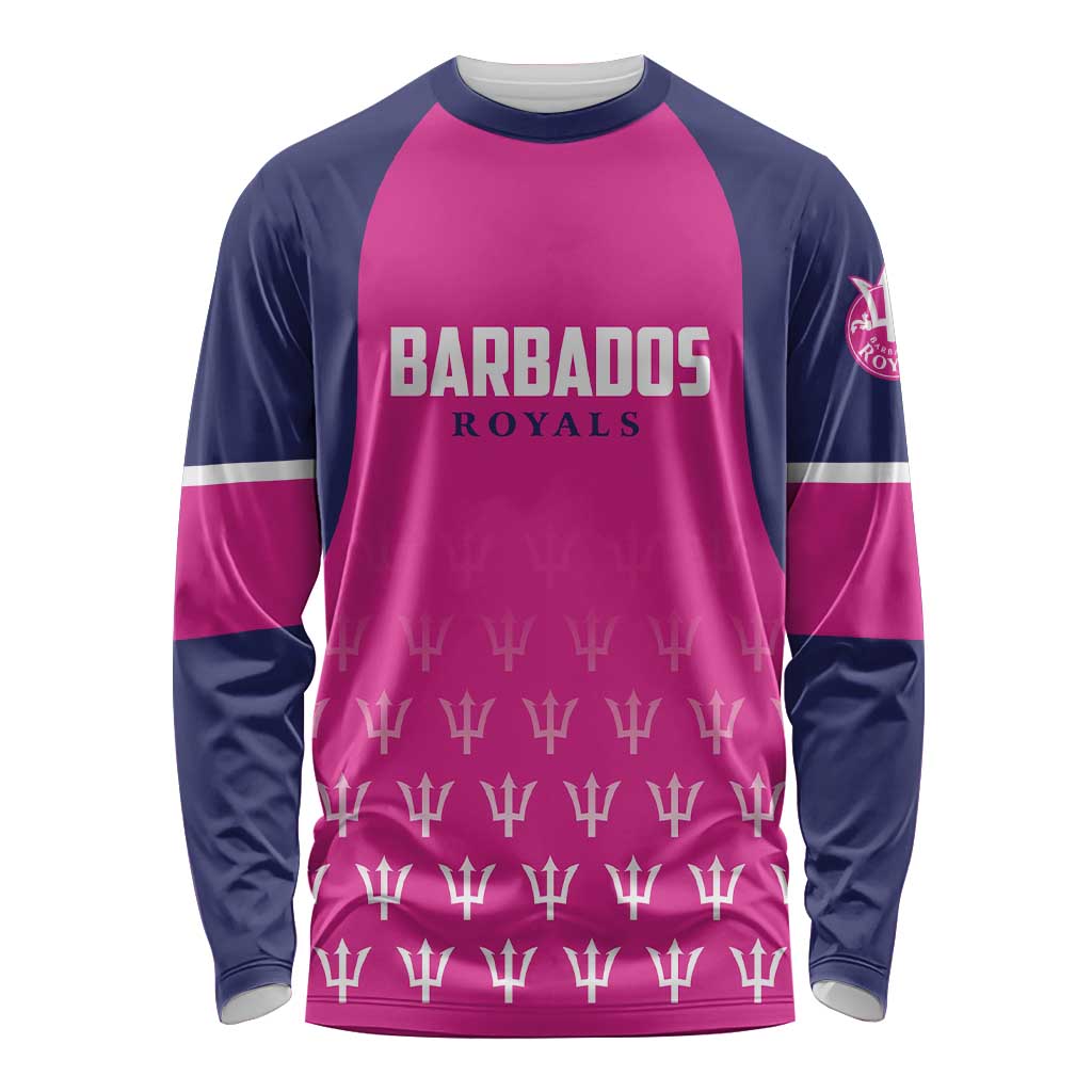 Custom Barbados Royals Cricket Long Sleeve Shirt Back to Back Champions - Wonder Print Shop