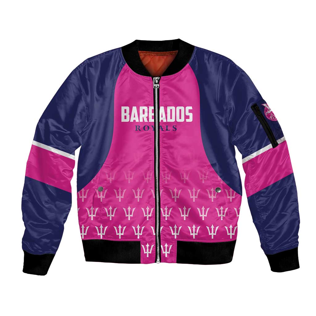 Custom Barbados Royals Cricket Sleeve Zip Bomber Jacket Back to Back Champions - Wonder Print Shop