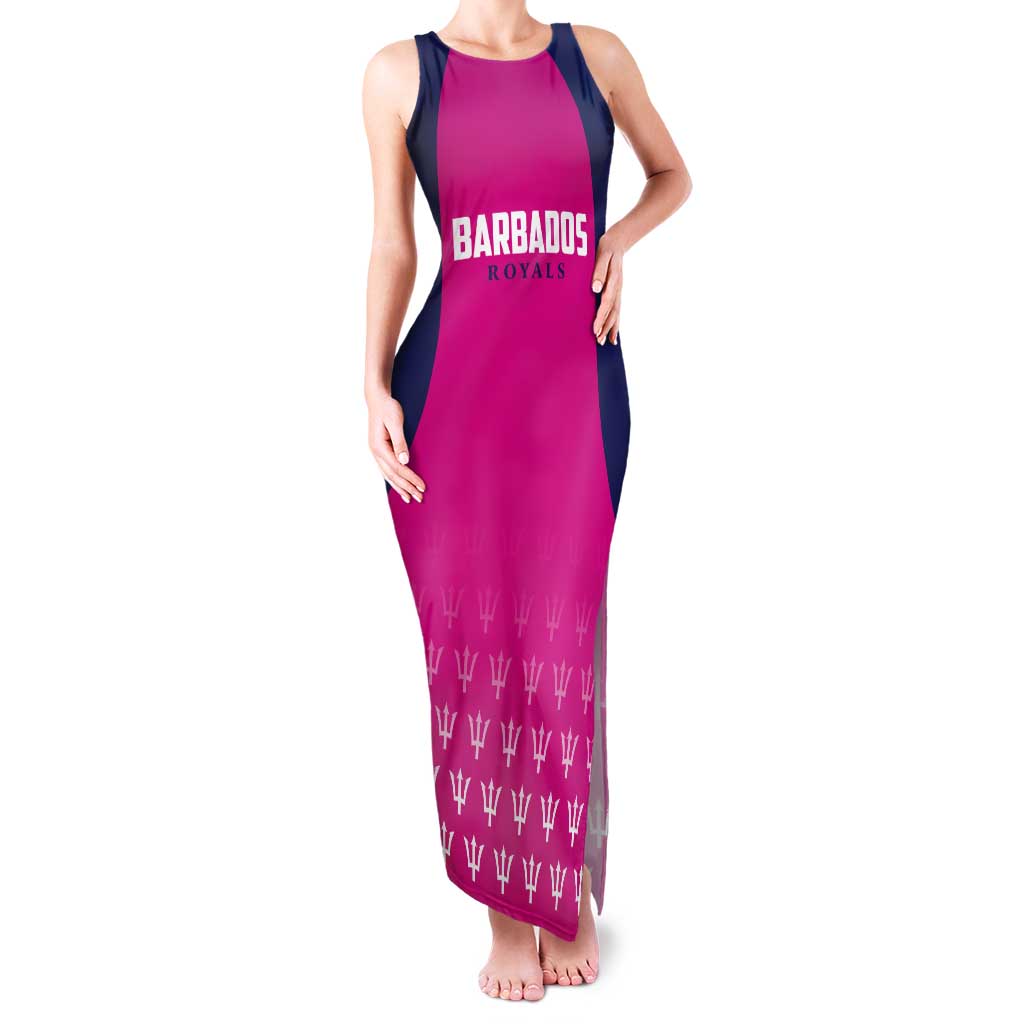 Custom Barbados Royals Cricket Tank Maxi Dress Back to Back Champions - Wonder Print Shop