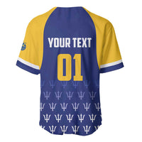 Blue and gold cricket baseball jersey, back print 'YOUR TEXT' and number 01