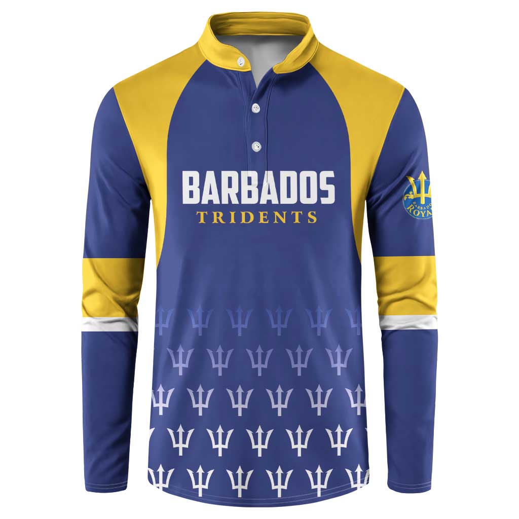 Custom Barbados Tridents Cricket Button Sweatshirt Go Champions - Wonder Print Shop