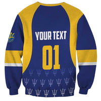 Unisex cricket sweatshirt, navy & yellow raglan, back YOUR TEXT and number 01