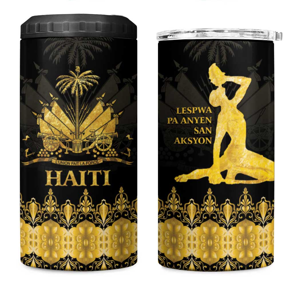 Haiti Neg Marron Gold 4 in 1 Can Cooler Tumbler Lespwa pa anyen san aksyon - Wonder Print Shop