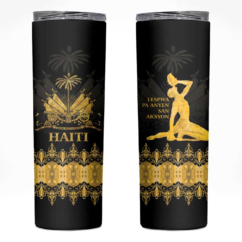 Haiti Neg Marron Gold Skinny Tumbler Lespwa pa anyen san aksyon - Wonder Print Shop