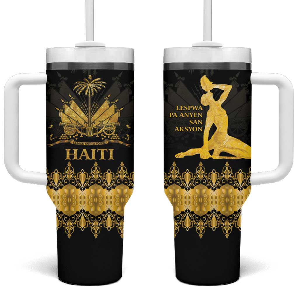 Haiti Neg Marron Gold Tumbler With Handle Lespwa pa anyen san aksyon - Wonder Print Shop