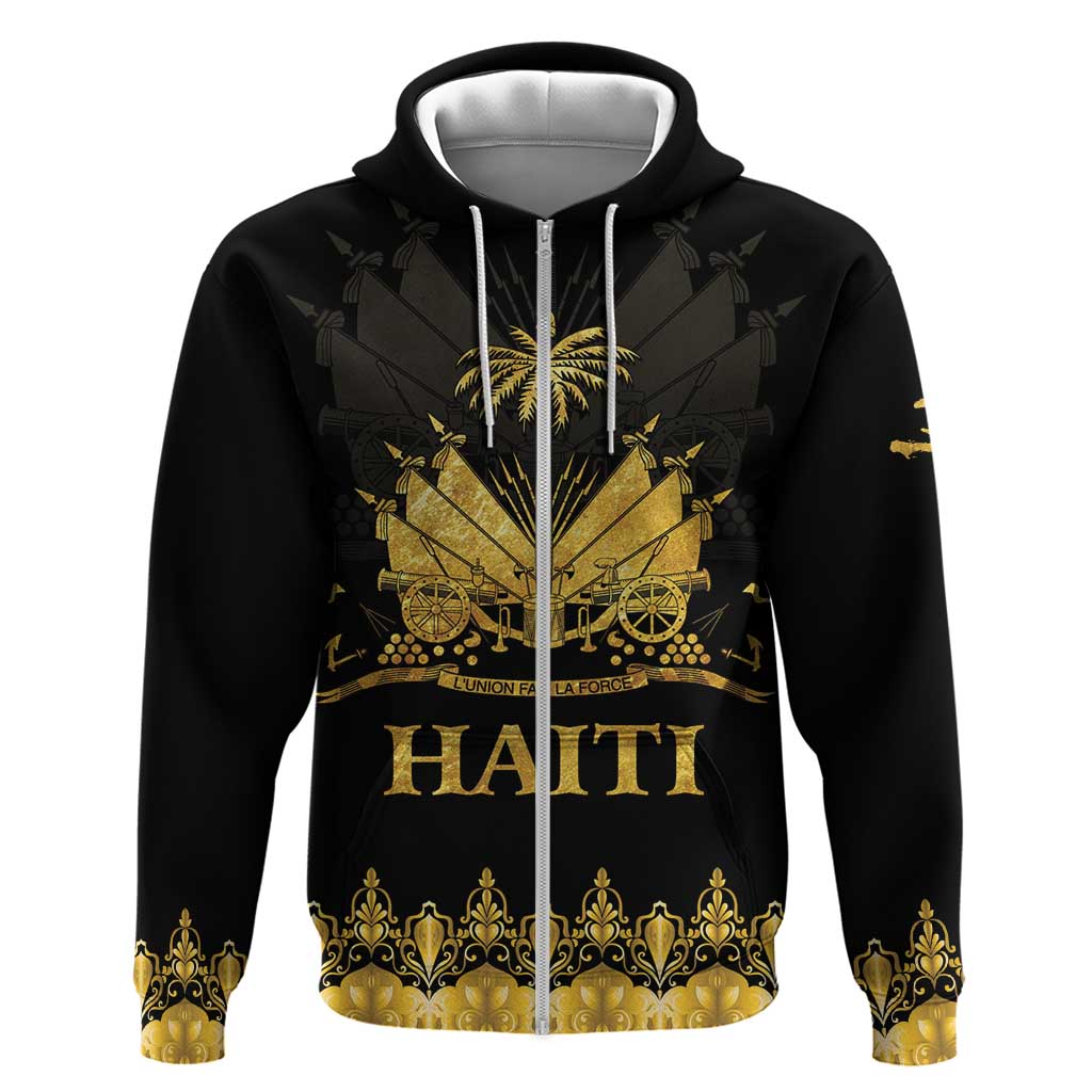 Haiti Neg Marron Gold Zip Hoodie Lespwa pa anyen san aksyon - Wonder Print Shop