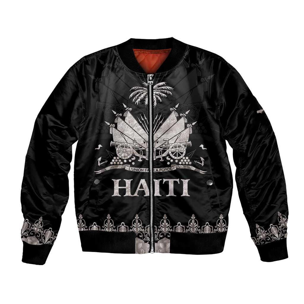 Haiti Neg Marron Silver Bomber Jacket Hope is Nothing Without Action - Wonder Print Shop