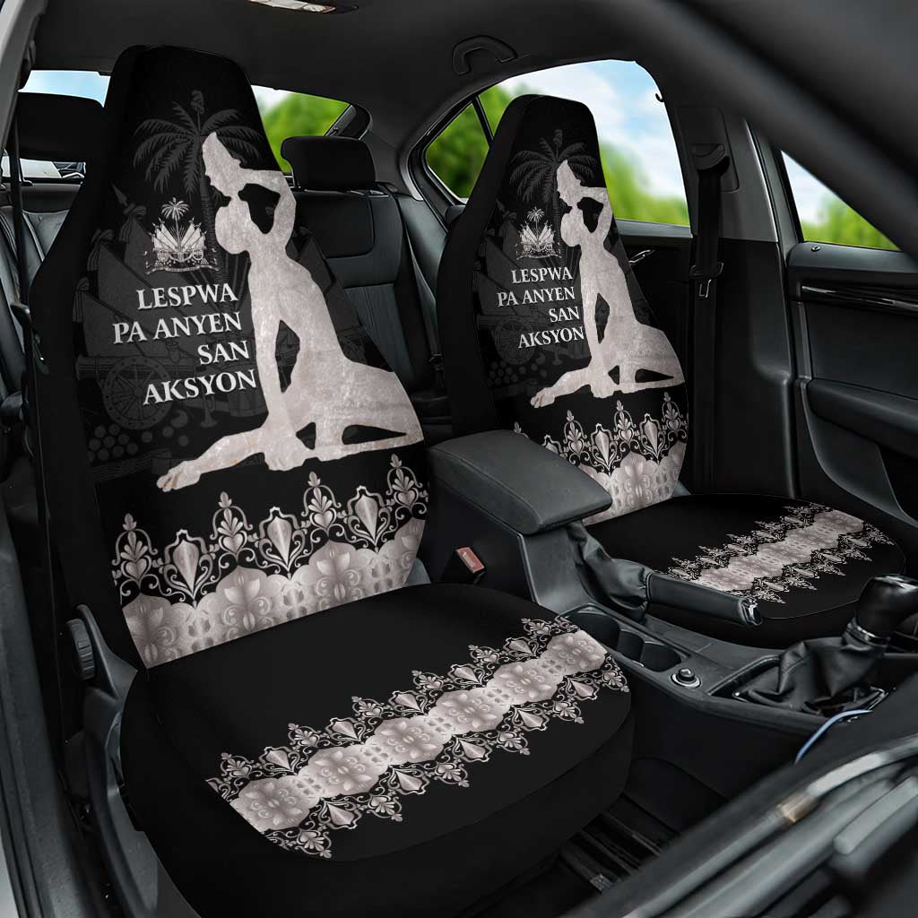 Haiti Neg Marron Silver Car Seat Cover Hope is Nothing Without Action - Wonder Print Shop