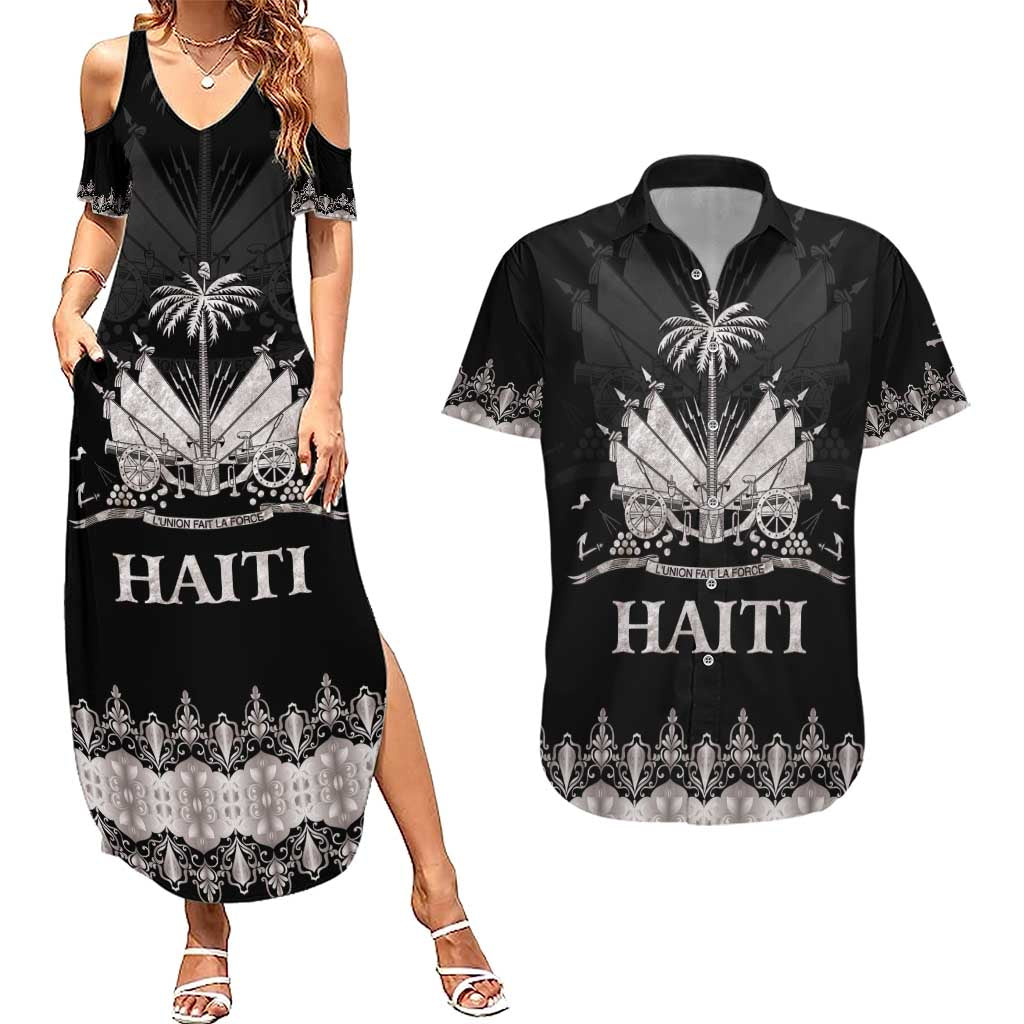 Haiti Neg Marron Silver Couples Matching Summer Maxi Dress and Hawaiian Shirt Hope is Nothing Without Action - Wonder Print Shop