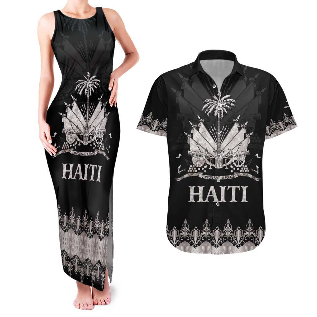 Haiti Neg Marron Silver Couples Matching Tank Maxi Dress and Hawaiian Shirt Hope is Nothing Without Action - Wonder Print Shop