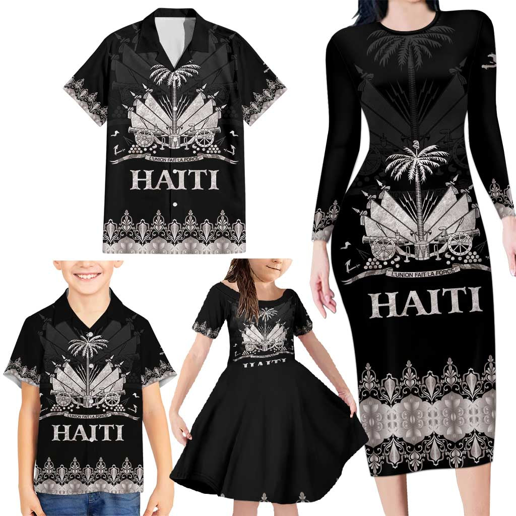 Haiti Neg Marron Silver Family Matching Long Sleeve Bodycon Dress and Hawaiian Shirt Hope is Nothing Without Action - Wonder Print Shop