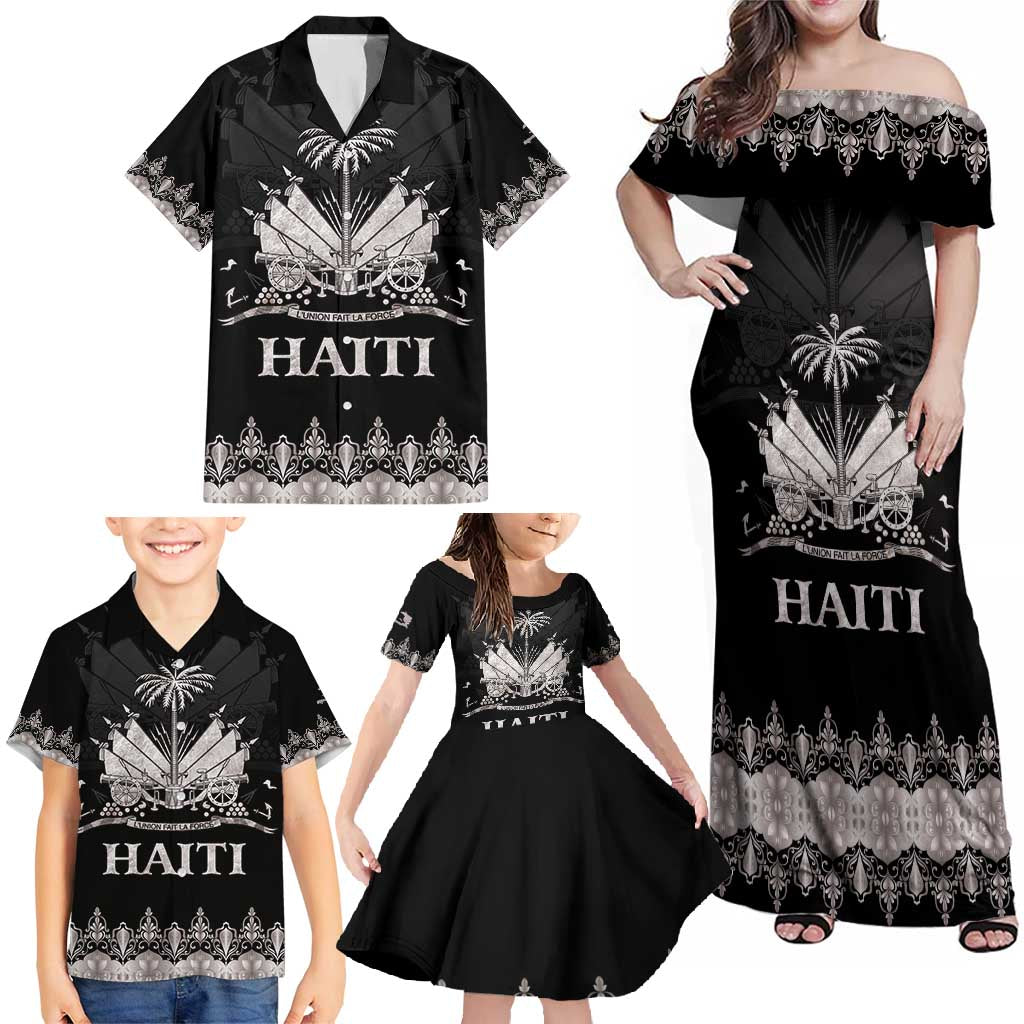 Haiti Neg Marron Silver Family Matching Off Shoulder Maxi Dress and Hawaiian Shirt Hope is Nothing Without Action - Wonder Print Shop