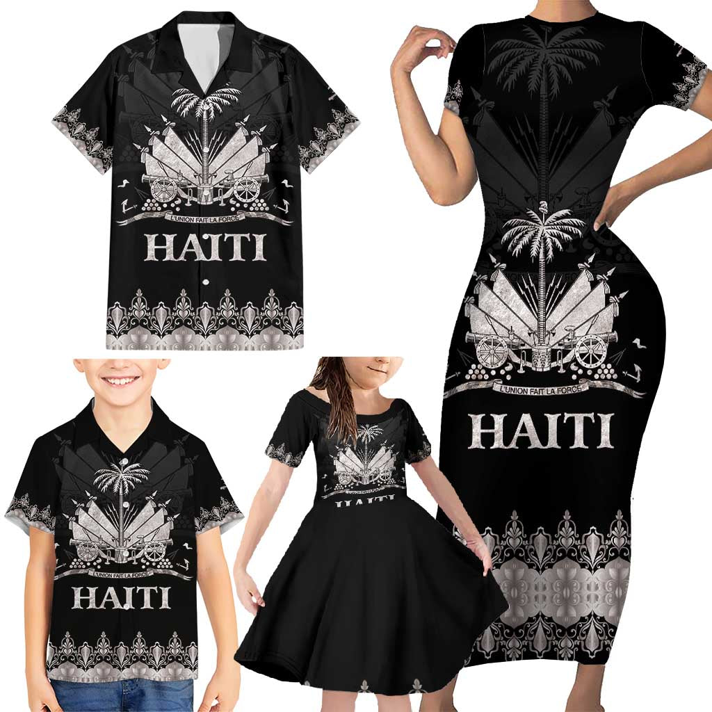 Haiti Neg Marron Silver Family Matching Short Sleeve Bodycon Dress and Hawaiian Shirt Hope is Nothing Without Action - Wonder Print Shop