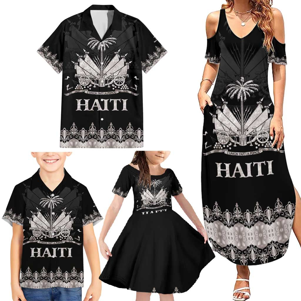 Haiti Neg Marron Silver Family Matching Summer Maxi Dress and Hawaiian Shirt Hope is Nothing Without Action - Wonder Print Shop