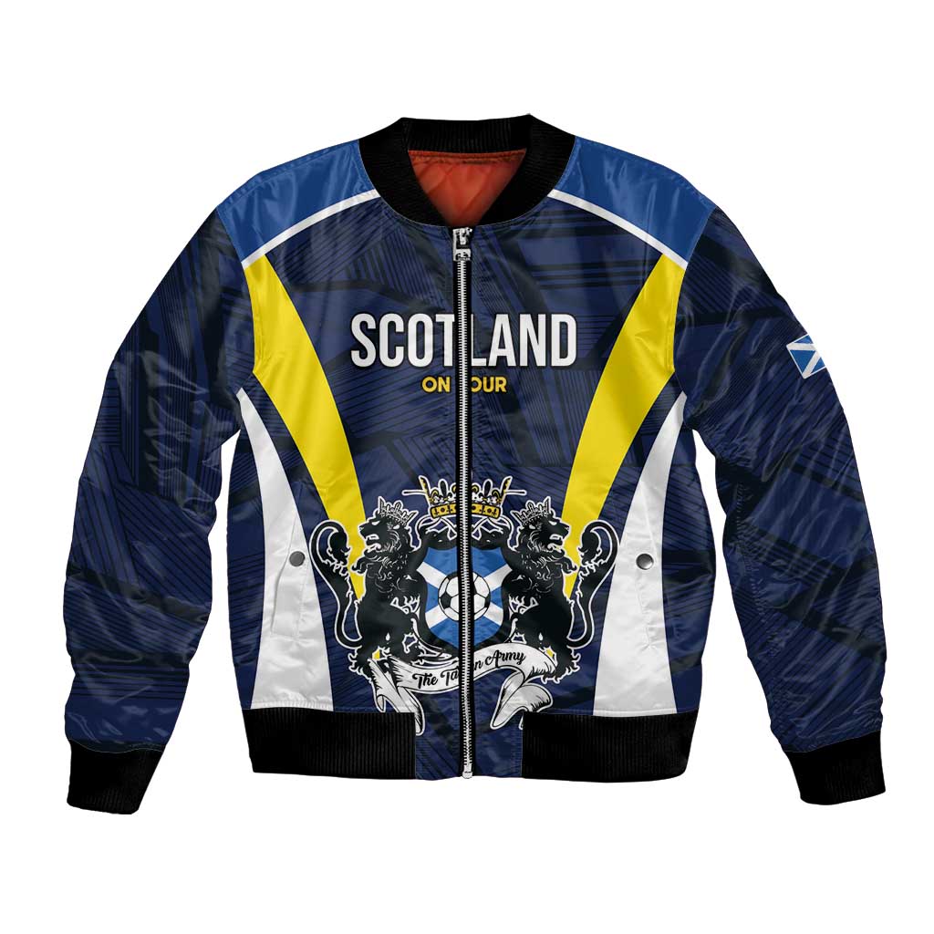 Custom Football Scotland On Tour 2026 Bomber Jacket Tartan Scottish Army Be Coming - Wonder Print Shop