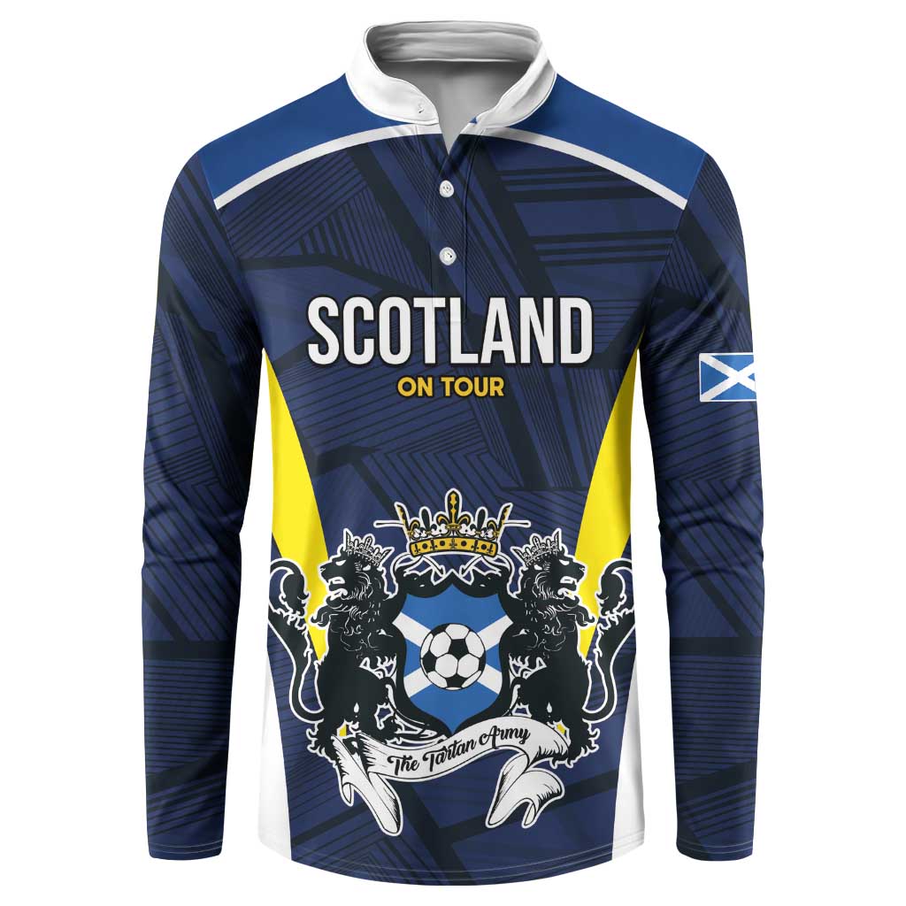 Custom Football Scotland On Tour 2026 Button Sweatshirt Tartan Scottish Army Be Coming - Wonder Print Shop