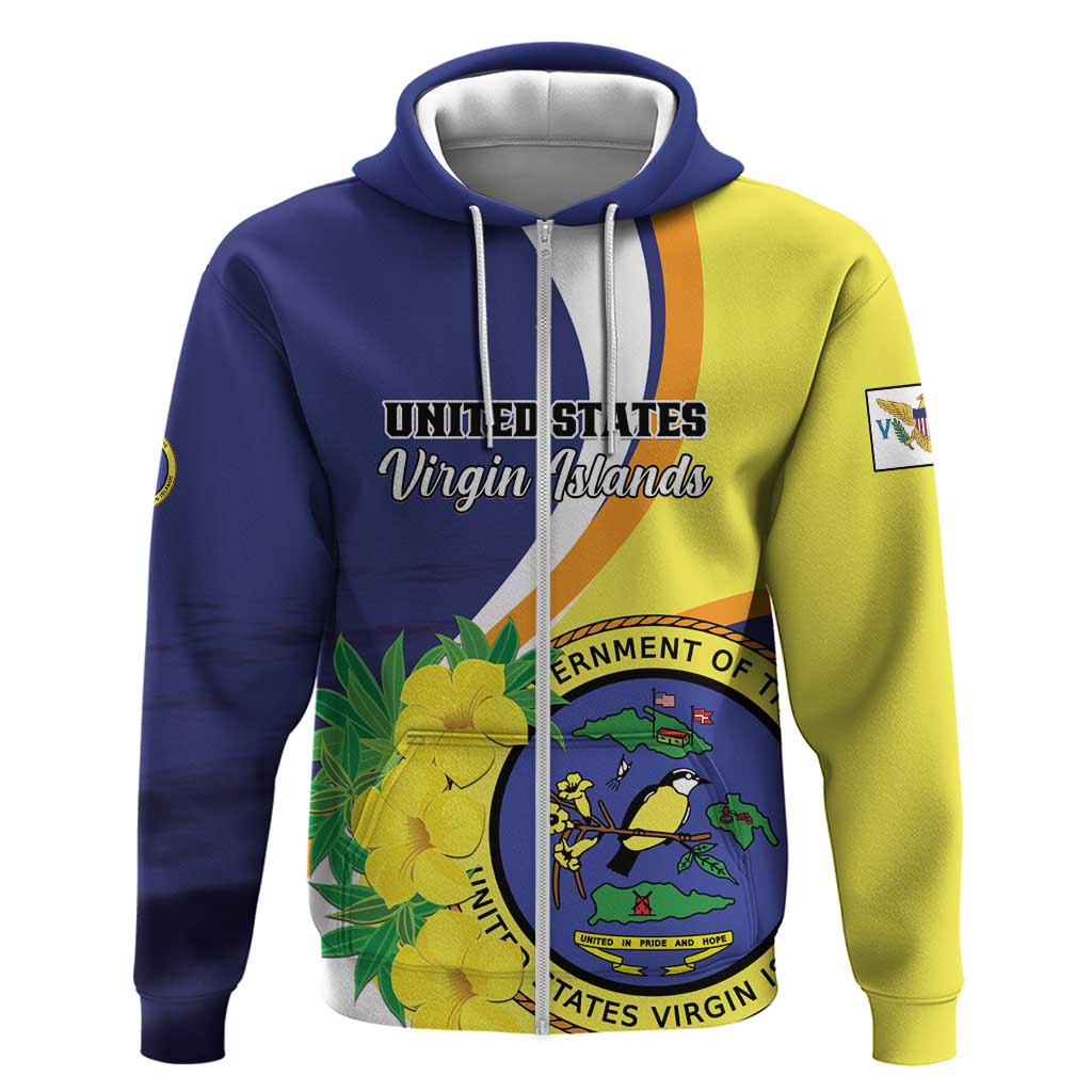 Personalized United States Virgin Islands Zip Hoodie United in Pride and Hope - Wonder Print Shop