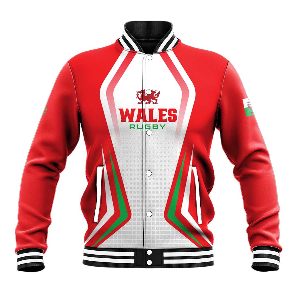 Custom Welsh Rugby Baseball Jacket Wales Red Dragon Champions