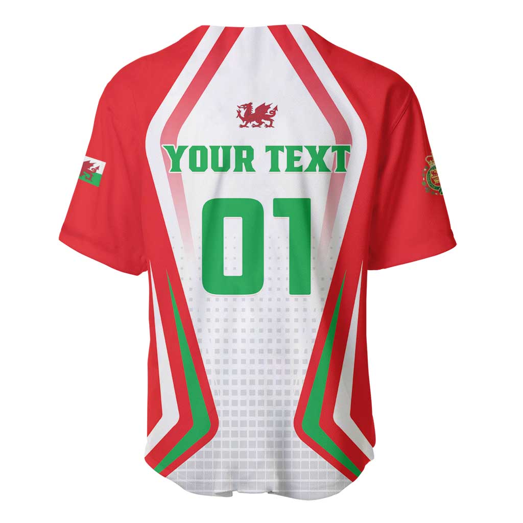 Red and white rugby baseball jersey back with YOUR TEXT and number 01