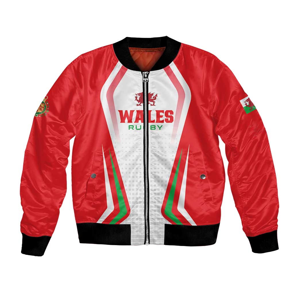 Custom Welsh Rugby Bomber Jacket Wales Red Dragon Champions