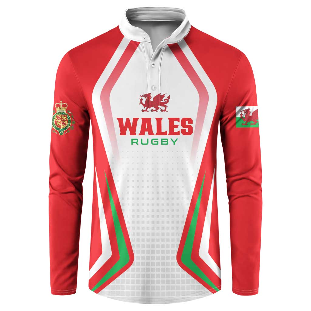 Custom Welsh Rugby Button Sweatshirt Wales Red Dragon Champions