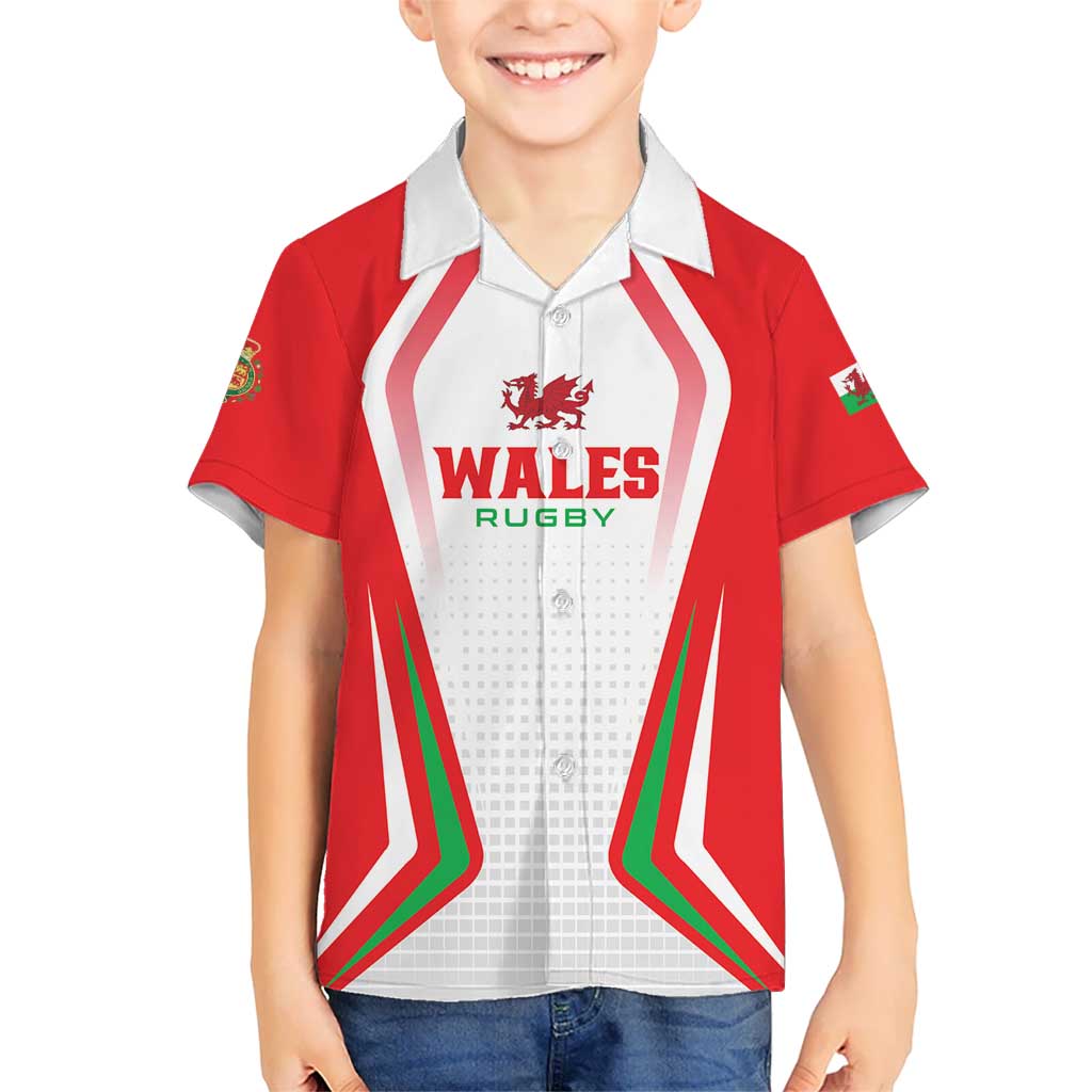 Custom Welsh Rugby Kid Hawaiian Shirt Wales Red Dragon Champions