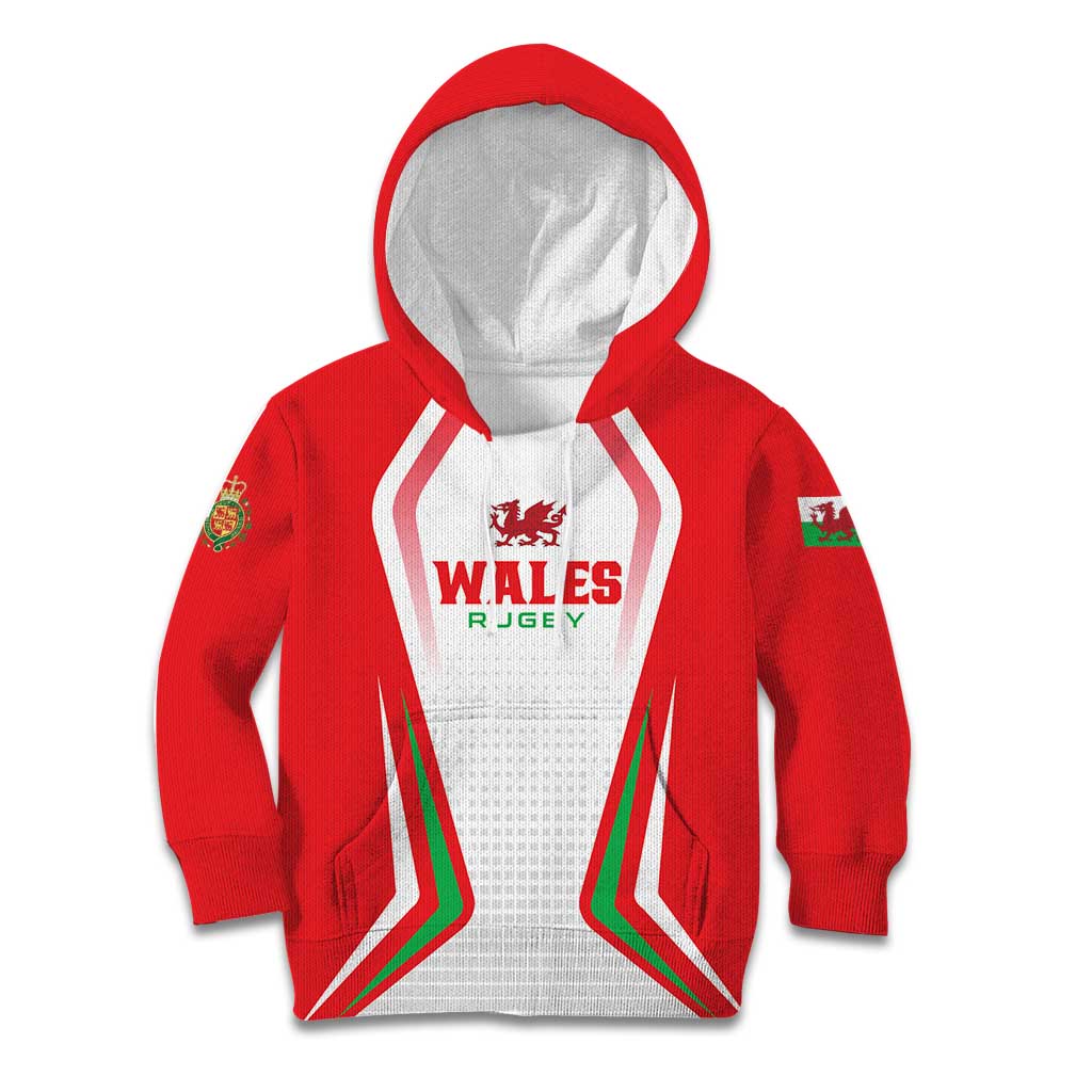 Custom Welsh Rugby Kid Hoodie Wales Red Dragon Champions