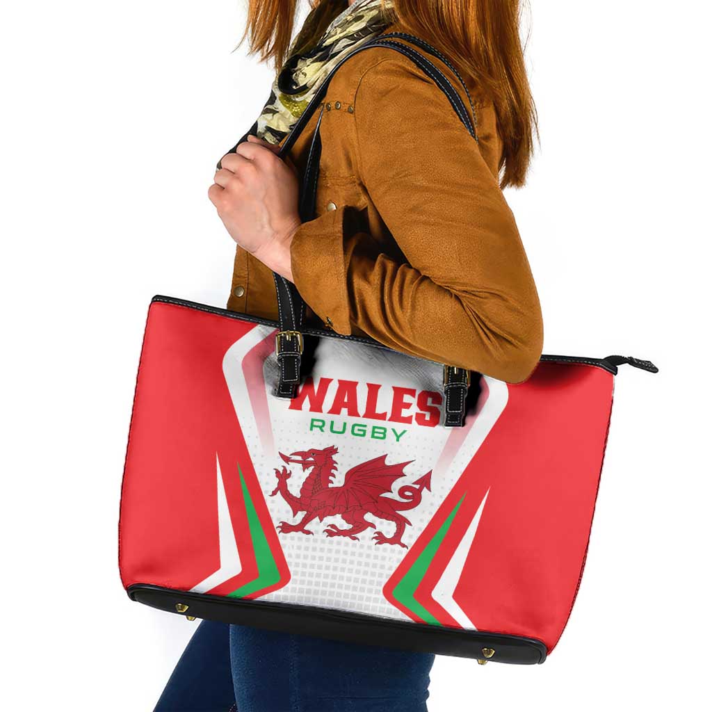 Welsh Rugby Leather Tote Bag Wales Red Dragon Champions