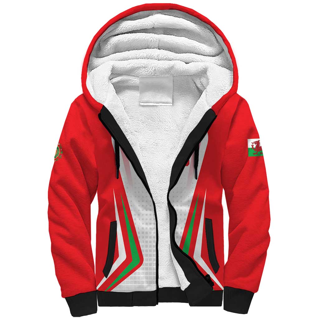 Custom Welsh Rugby Sherpa Hoodie Wales Red Dragon Champions