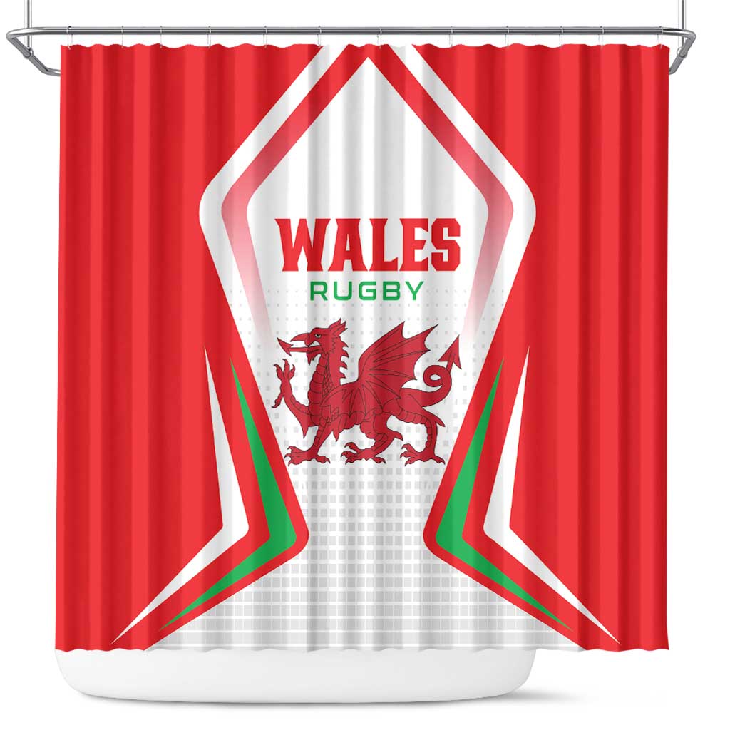 Welsh Rugby Shower Curtain Wales Red Dragon Champions