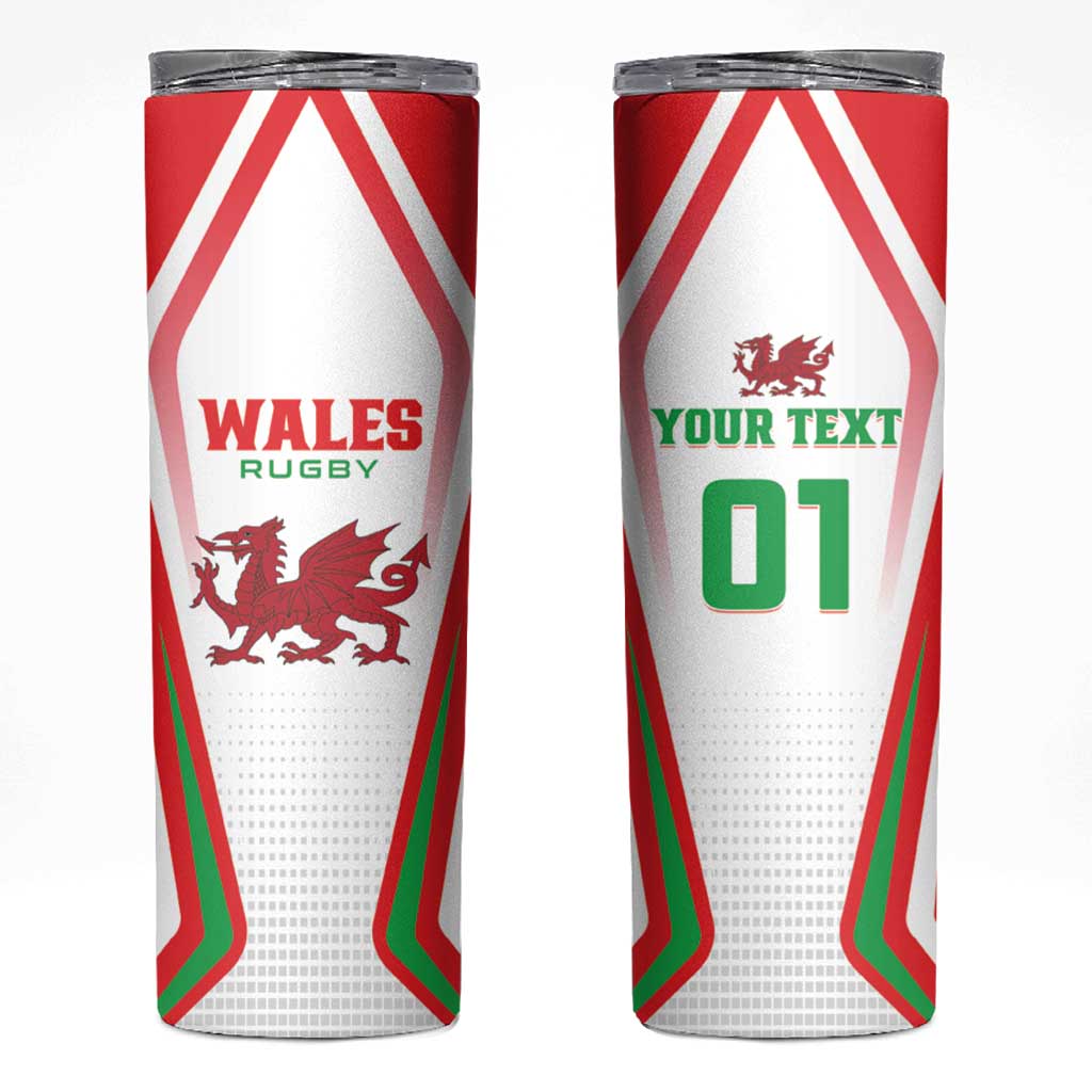 Custom Welsh Rugby Skinny Tumbler Wales Red Dragon Champions