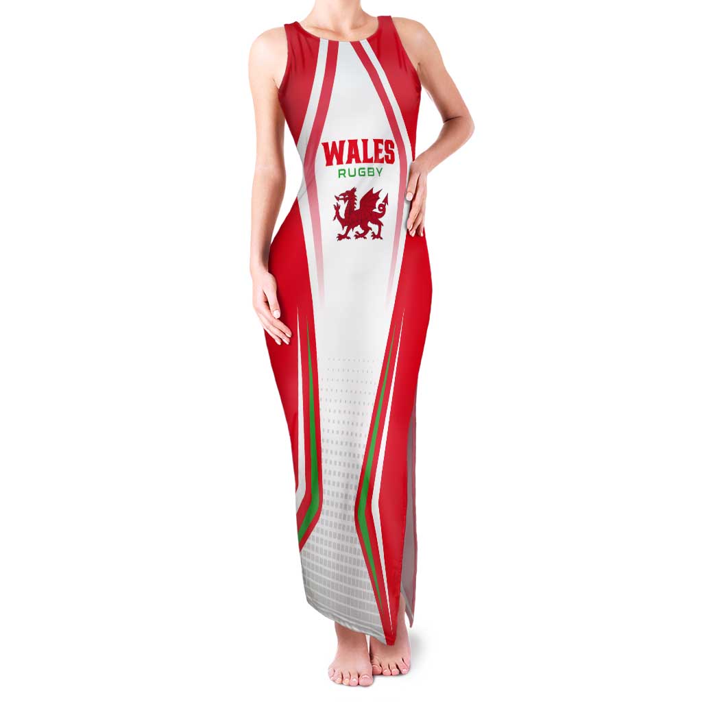 Custom Welsh Rugby Tank Maxi Dress Wales Red Dragon Champions