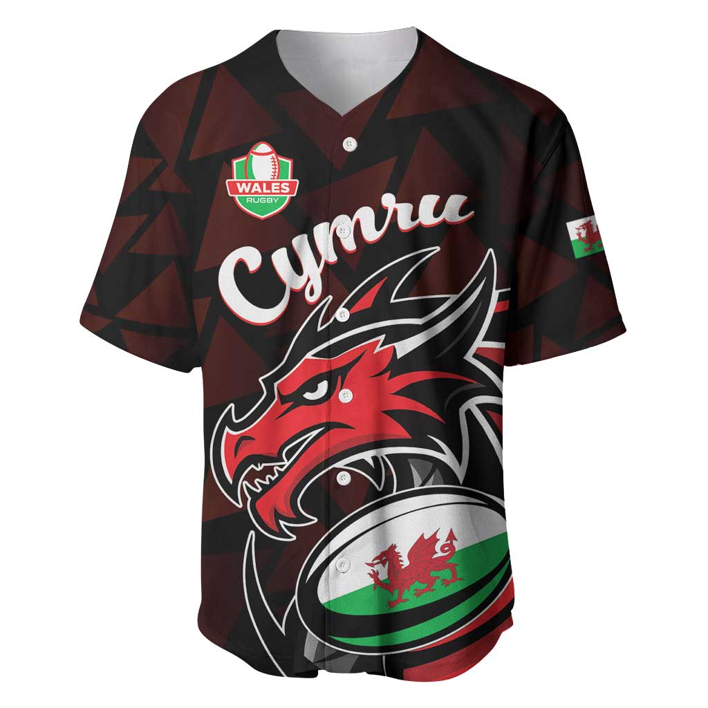 Custom Wales Rugby Baseball Jersey Cymru Y Ddraig Goch