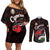 Custom Wales Rugby Couples Matching Off Shoulder Short Dress and Long Sleeve Button Shirt Cymru Y Ddraig Goch