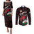 Custom Wales Rugby Couples Matching Puletasi and Long Sleeve Button Shirt Cymru Y Ddraig Goch